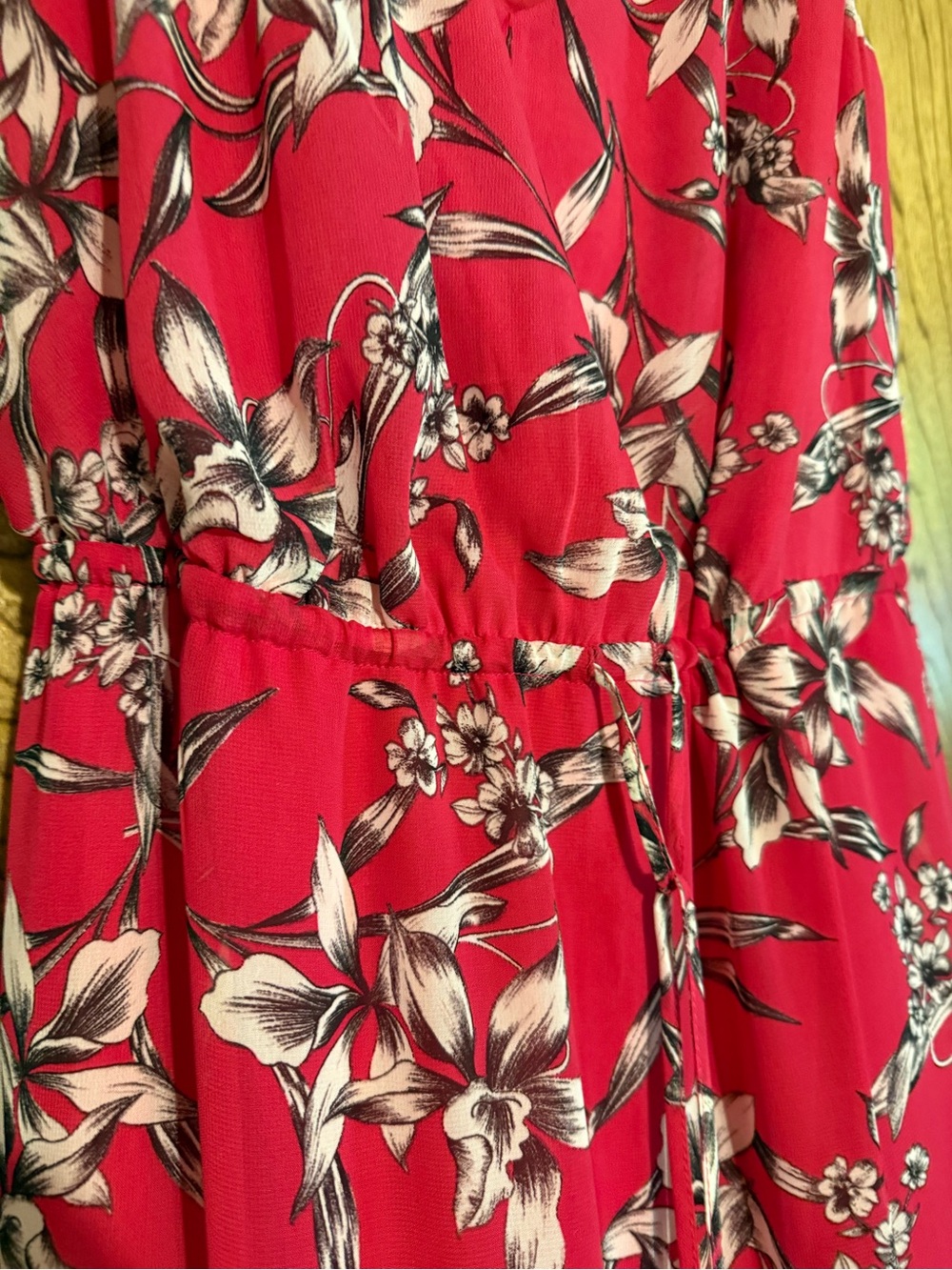 Taylor Dress Sleeveless Fuchsia Floral V-Neck Tiered Maxi Dress. NWT - Picture 5 of 12
